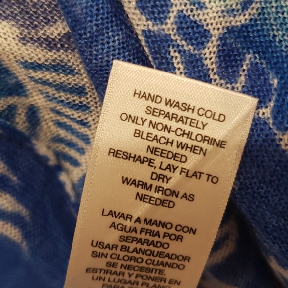 CHICO'S Summer Paisley Kirsten Cardigan sz M/8 - Picture 9 of 11